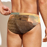 Mayan Pyramid Print Men's Swim Briefs