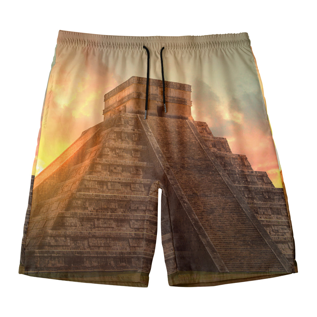 Mayan Pyramid Print Men's Swim Trunks