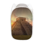 Mayan Pyramid Print Mesh Laundry Hamper