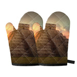 Mayan Pyramid Print Oven Mitts
