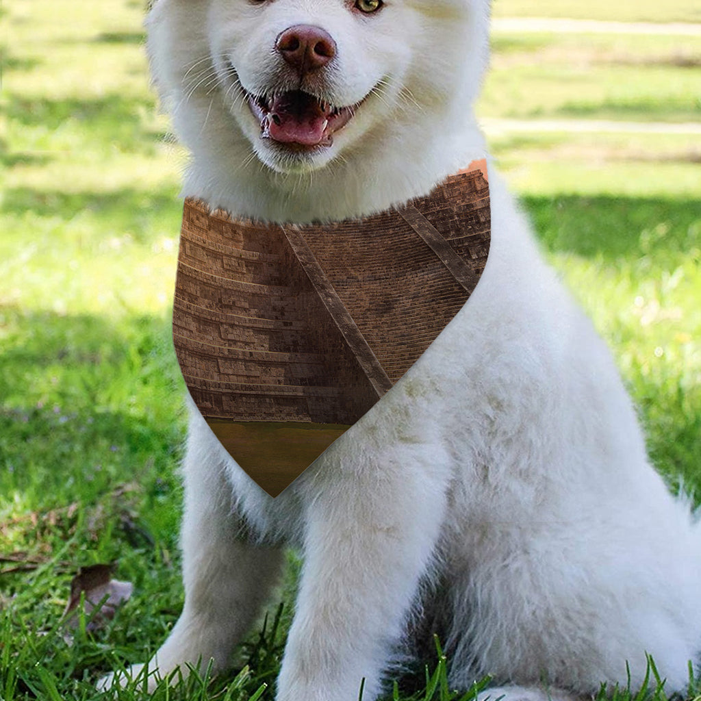 Mayan Pyramid Print Over The Collar Dog Bandana