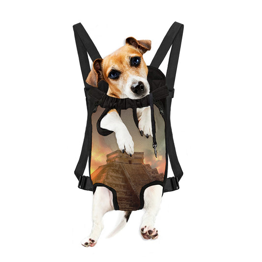 Mayan Pyramid Print Pet Carrier Backpack