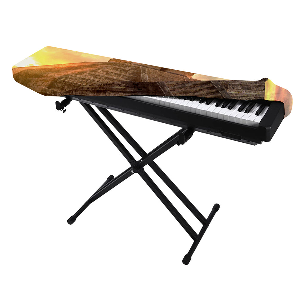 Mayan Pyramid Print Piano Keyboard Cover