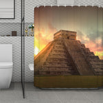 Mayan Pyramid Print Polyester Shower Curtain