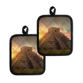 Mayan Pyramid Print Pot Holders