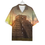 Mayan Pyramid Print Rayon Hawaiian Shirt