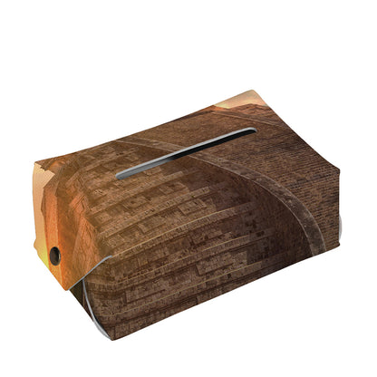 Mayan Pyramid Print Rectangle Tissue Box Cover