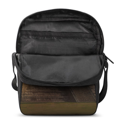 Mayan Pyramid Print Rectangular Crossbody Bag