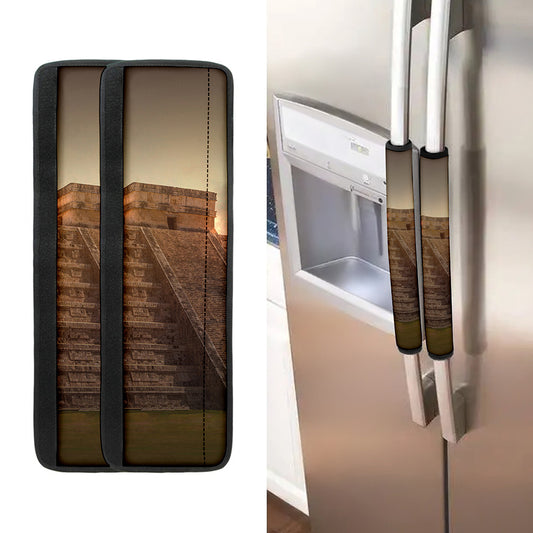 Mayan Pyramid Print Refrigerator Handle Covers