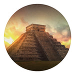 Mayan Pyramid Print Round Blanket