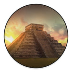 Mayan Pyramid Print Round Floor Mat