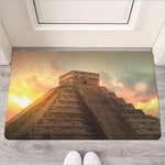 Mayan Pyramid Print Rubber Doormat