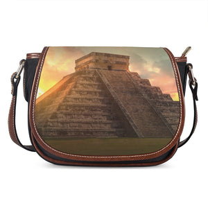 Mayan Pyramid Print Saddle Bag