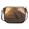 Mayan Pyramid Print Saddle Bag