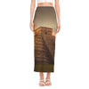 Mayan Pyramid Print Side Slit Maxi Skirt