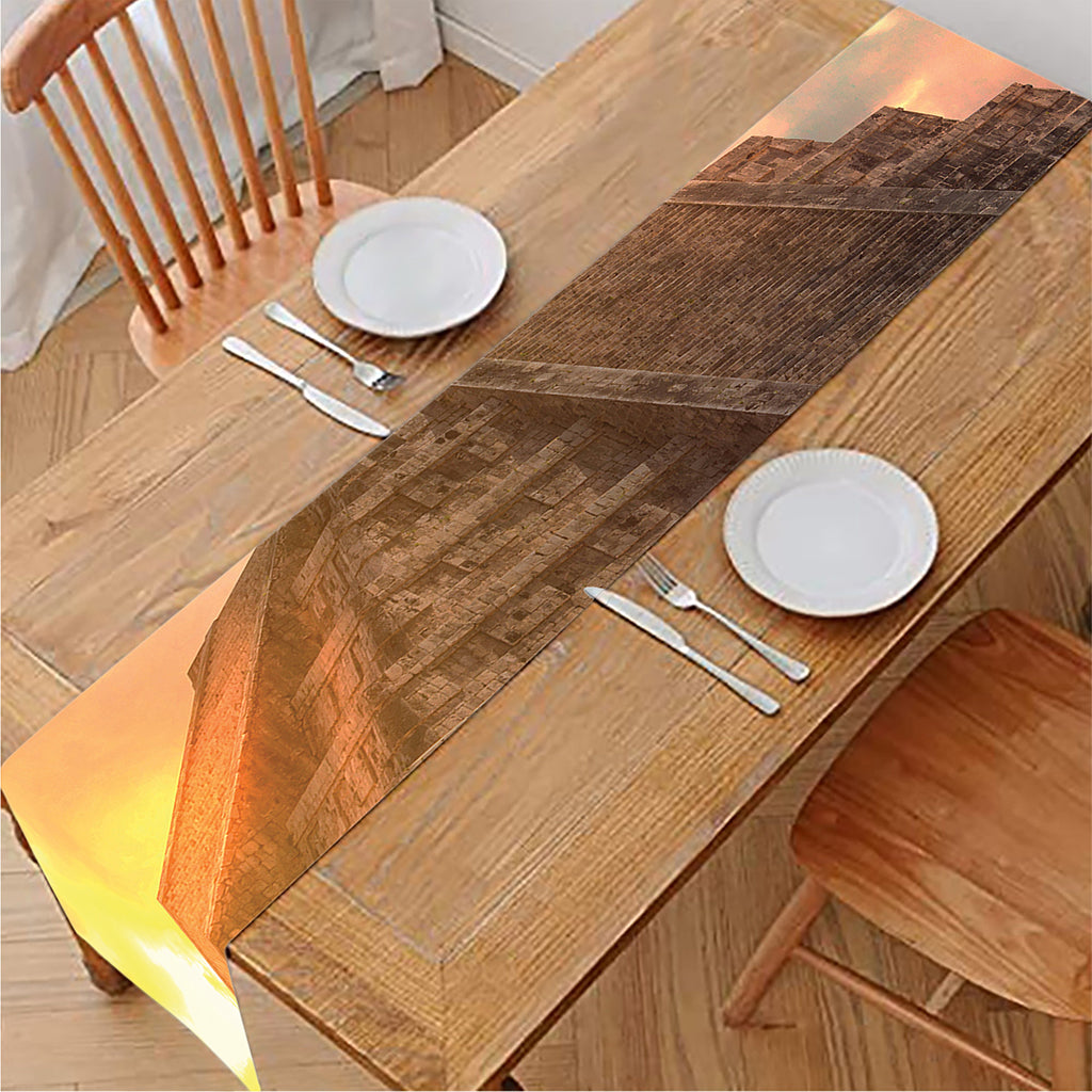 Mayan Pyramid Print Table Runner
