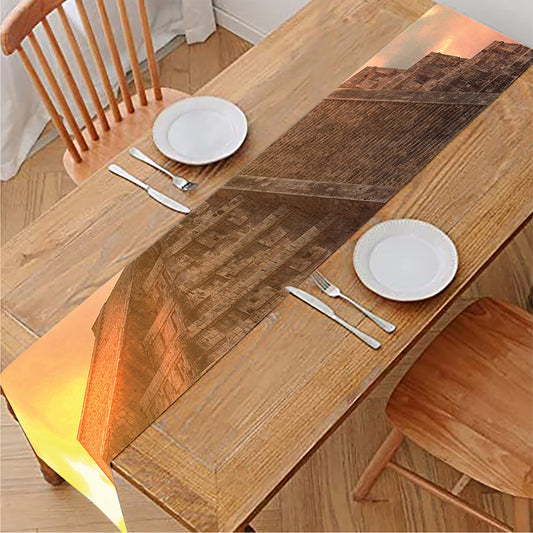 Mayan Pyramid Print Table Runner