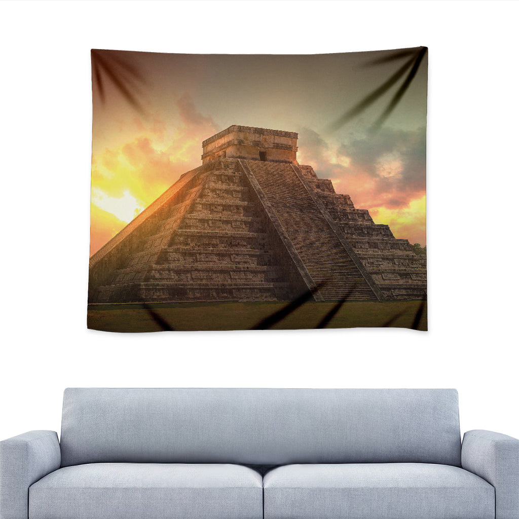 Mayan Pyramid Print Tapestry