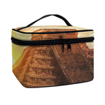 Mayan Pyramid Print Travel Makeup Bag