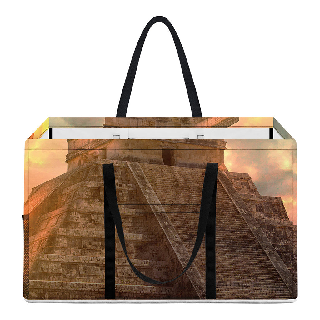 Mayan Pyramid Print Utility Tote Bag