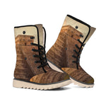 Mayan Pyramid Print Winter Boots