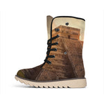 Mayan Pyramid Print Winter Boots