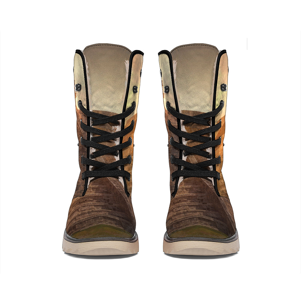 Mayan Pyramid Print Winter Boots