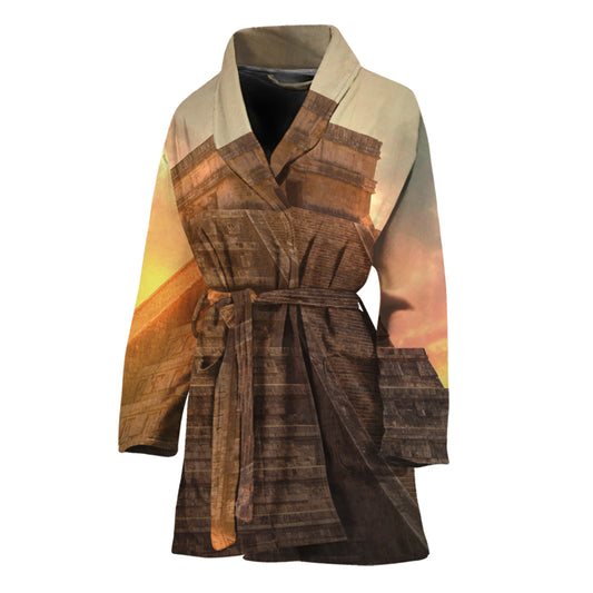 Mayan Pyramid Print Women's Bathrobe