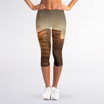 Mayan Pyramid Print Women's Capri Leggings