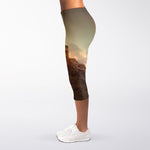 Mayan Pyramid Print Women's Capri Leggings