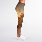 Mayan Pyramid Print Women's Capri Leggings