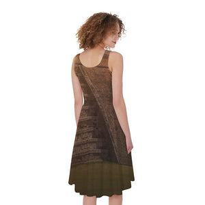 Mayan Pyramid Print Women's Sleeveless Dress