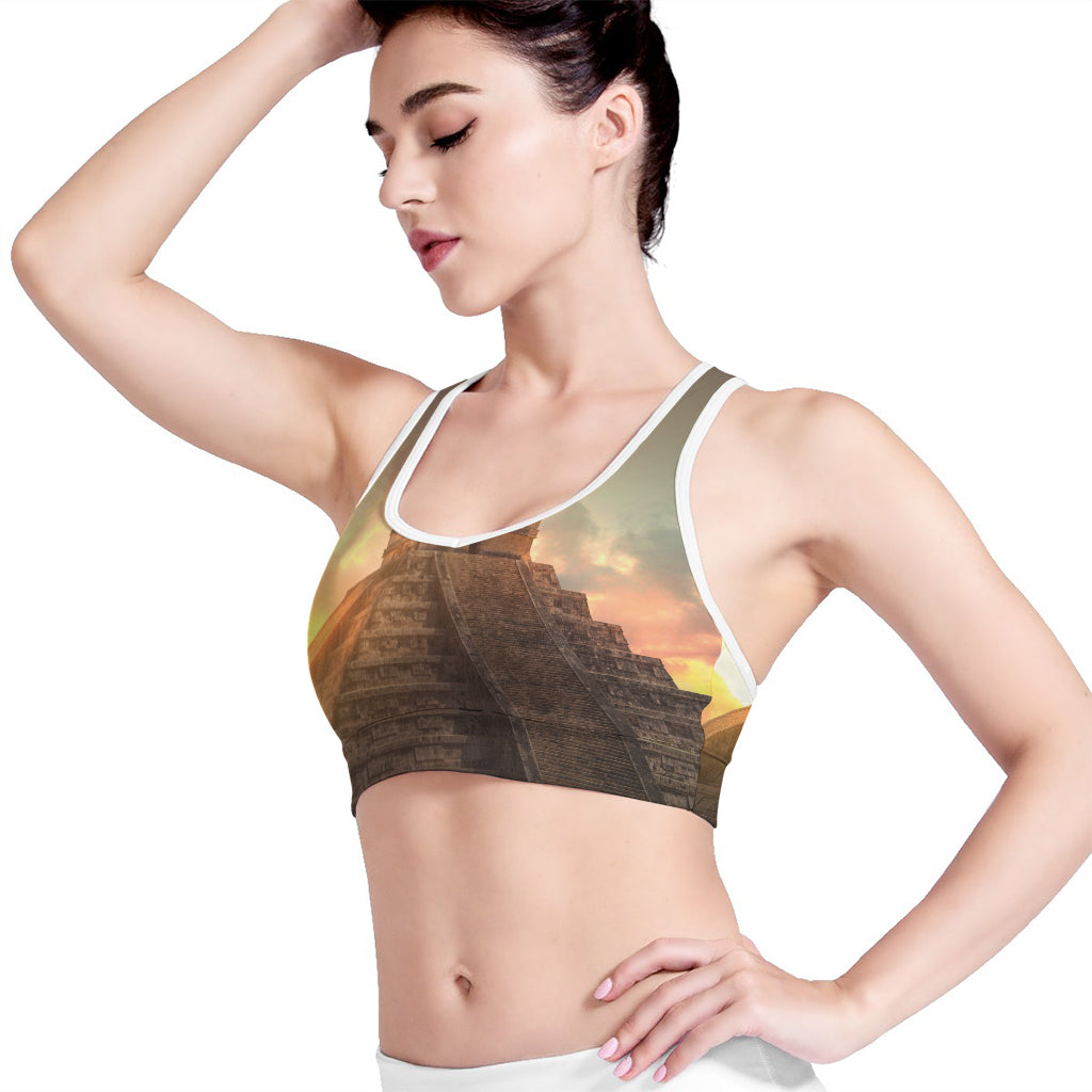 Mayan Pyramid Print Women's Sports Bra
