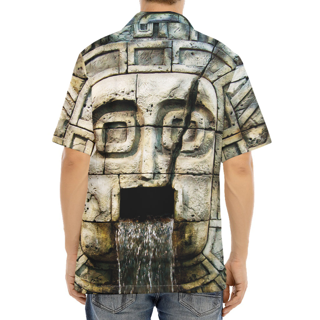 Mayan Stone Print Aloha Shirt