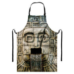 Mayan Stone Print Bib Apron With Pocket
