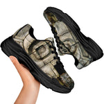 Mayan Stone Print Black Chunky Shoes