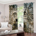 Mayan Stone Print Blackout Grommet Curtains