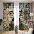 Mayan Stone Print Dimout Pencil Pleat Curtains
