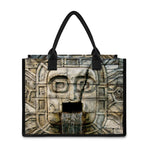 Mayan Stone Print Canvas Tote Bag