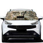 Mayan Stone Print Car Windshield Snow Cover