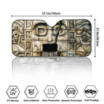 Mayan Stone Print Car Windshield Sun Shade