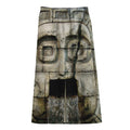 Mayan Stone Print Cotton Front Slit Maxi Skirt