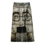 Mayan Stone Print Cotton Front Slit Maxi Skirt