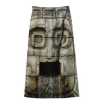 Mayan Stone Print Cotton Front Slit Maxi Skirt