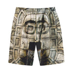 Mayan Stone Print Cotton Shorts