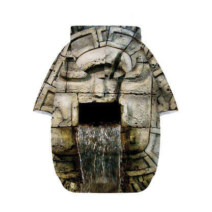 Mayan Stone Print Dog Zip Up Hoodie