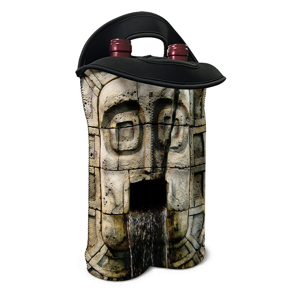 Mayan Stone Print Double Neoprene Wine Tote