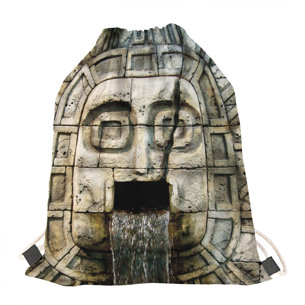 Mayan Stone Print Drawstring Bag