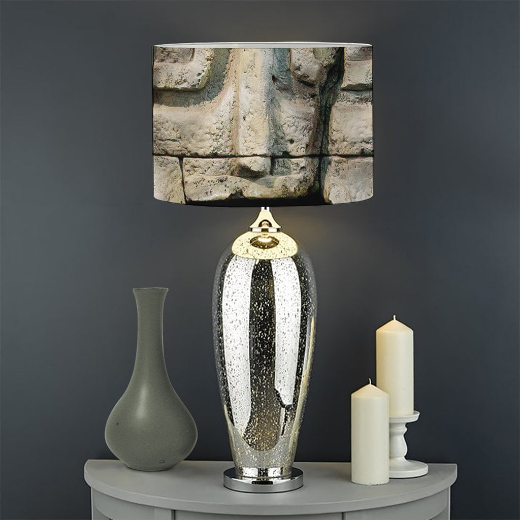 Mayan Stone Print Drum Lamp Shade