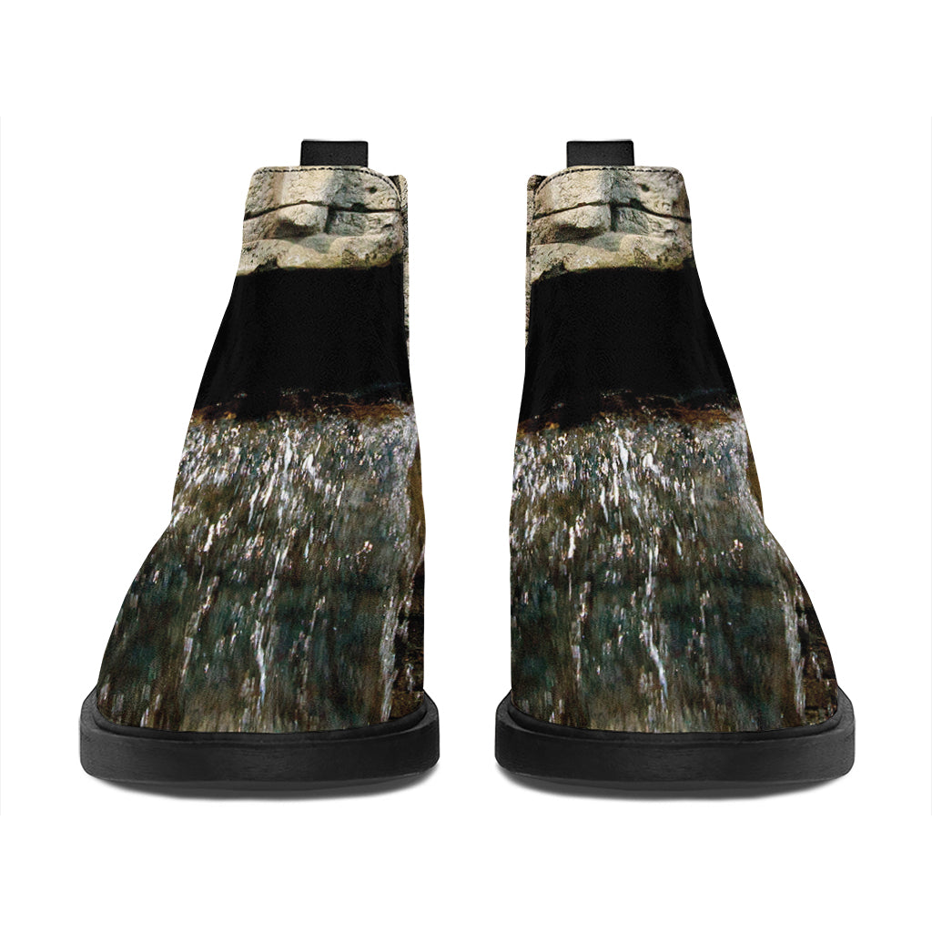 Mayan Stone Print Flat Ankle Boots
